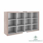 Стеллаж - греденция "Asti", дуб нельсон-серый, 2080x500x1190 mm